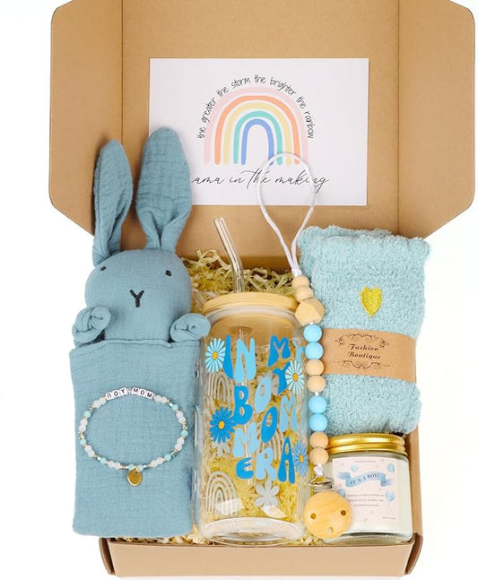 Boy Mom Gifts for New Moms, New Mommy Essentials, Pregnancy Gifts for Expecting Mama for First Time, Moms Care Package After Baby (Boy Mama)