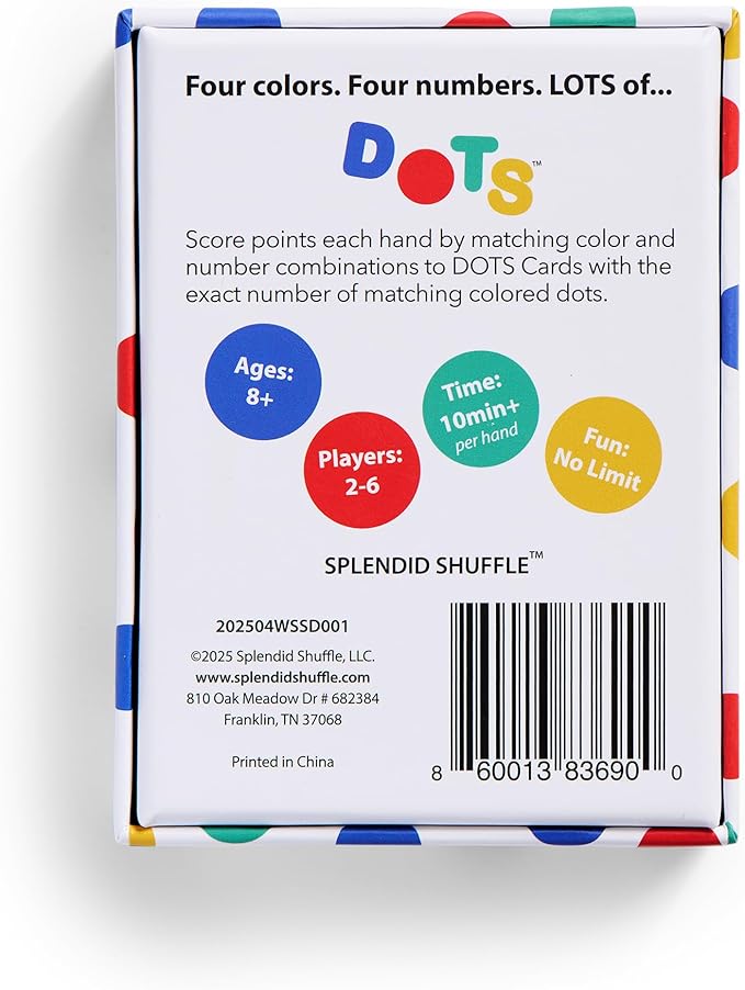 DOTS – Rummy-Style, Set Matching Strategy Card Game | Fast-Paced, Easy-to-Learn Fun for Families, Adults & Kids | 2–6 Players, Ages 8+ | Perfect for Game Night