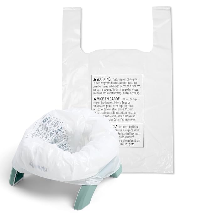 Ingenuity Replacement Potty Liners – 30 Count, Disposable Travel & Home Use, Leak-Proof, Tie-Top Bags for My Travel Potty and More