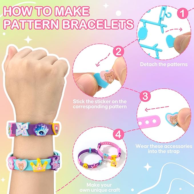 Bracelet Making Kit 10 Sets, Friendship Bracelet Kit with Letter Beads & Charms, DIY Arts and Crafts for Kids Ages 5 6 7 8-12 Year Old Girl Jewelry Making Toys Birthday Gifts