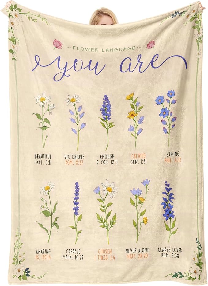 COMFAR Christian Gifts for Women Faith, Inspirational/Religious/Spiritual Gifts for Adults, Soft Throw Blankets for Women/Men, Personalized Blankets for Adults 50"x 60"