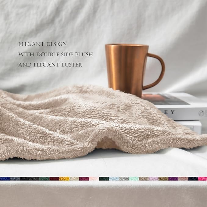 Exclusivo Mezcla Fuzzy Plush Fleece Bed Blanket King Size, Camel | 104x90 Inches, Super Soft and Cozy Bed Blanket, Fluffy Decorative Bedding for Livingroom, Bedroom, All Season