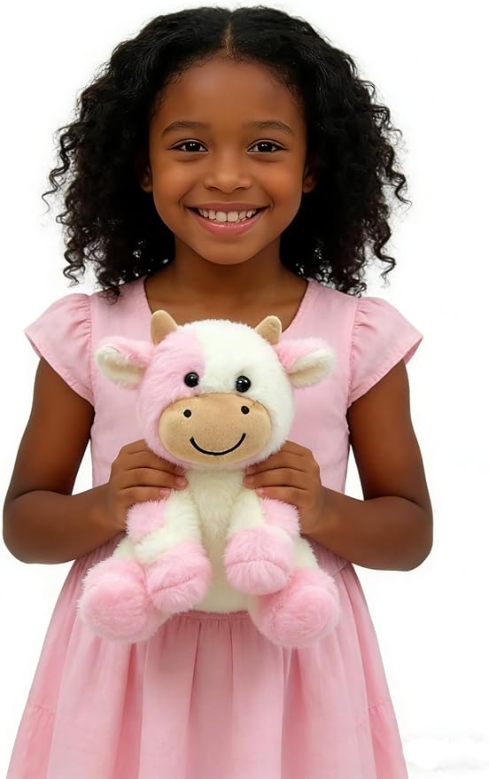 Cow Stuffed Animals Soft Plush Cute Cow Doll for Boys Girls 11.8in(zuo NIU qian fense 30cm)