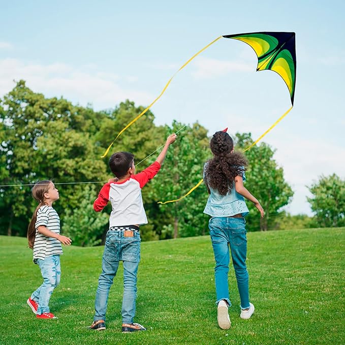 Delta Kite Set for Kids and Adults,Extremely Easy to Launch for Beginners, Perfect for Beaches and Parks,ites for Beach Trip Park Family Outdoor Games and Activities (Speed Triancle - G, 1)