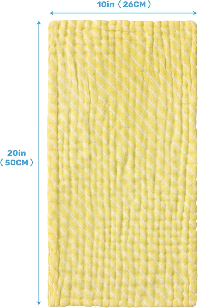 Viviland Baby Muslin Burp Cloths, Super Absorbent Washcloths for Baby Girl and Boy, 10 x 20 inches 6-Layer Baby Bath Towels, Lemon & Leaves 4 Pack