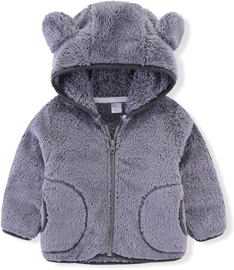 iChunhua Baby Girls Bear Ears Shape Fleece Long Sleeve Jacket Sweatshirt Outwear