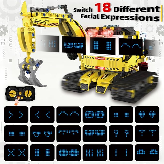 5-in-1 Programmable Robot Building Block Set for Kids Ages 8-14, with APP or Remote Control & LED Display Screen,STEM Educational Gift for Teen Boys and Girls (660PCS)