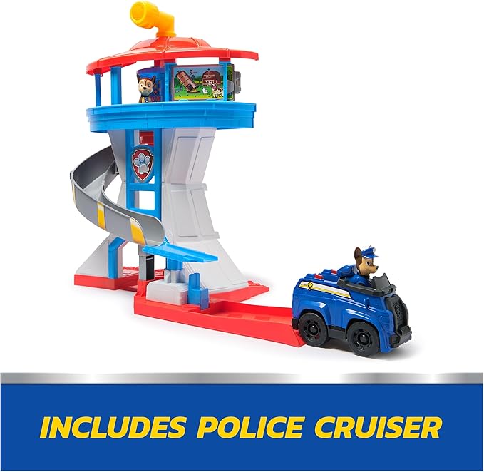 Paw Patrol Lookout Tower, 20-Inch Tower with Chase Action Figures, Rescue Vehicle & Launcher, Kids Toys for Boys & Girls Ages 3 and Up