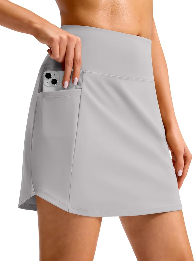 16'' Skorts for Women with 4 Pockets High Waisted Golf Skirt | Built-in Shorts, Stretch, A Line, Pickleball, Athletic, Casual, Tennis Skirt