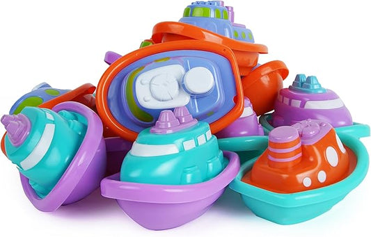Boley Boats Bathtub Toys - 12 Pk Kids Bath Toys for Toddlers Ages 3+