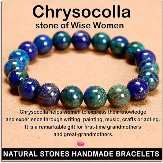 AD Beads Handmade Gemstone Stretch Elastic Bracelet Crystal Healing Reiki Nature's Beauty and Spiritual Essence Unisex