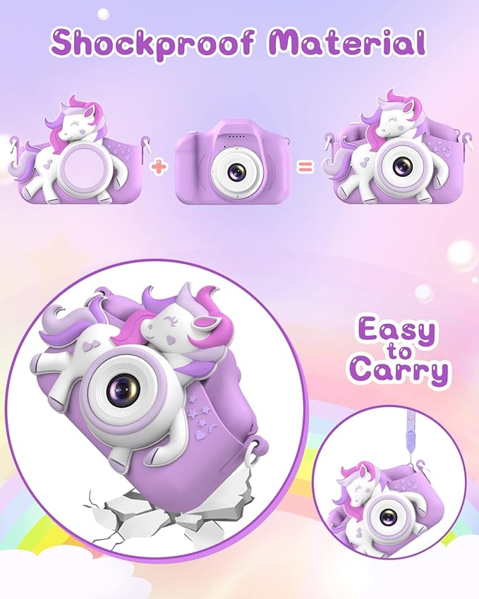Kids Camera for 3-8 Years Old Toddlers Childrens Boys Girls Selfie Camera 20 MP HD 1080P IPS Screen Dual Digital Toy Camera for Kids Christmas Birthday Gifts with 32Gb Card