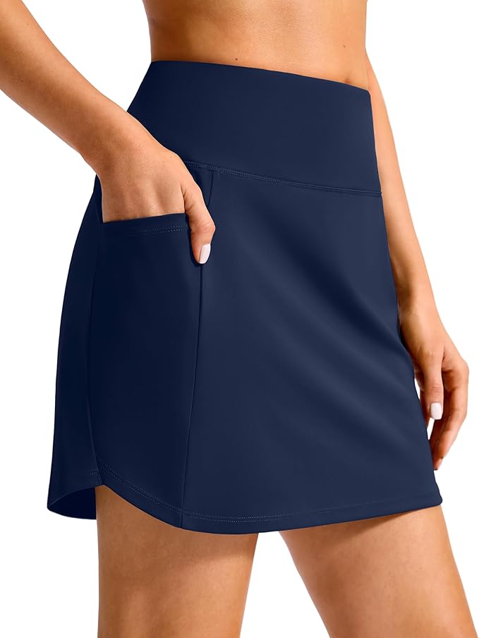 16'' Skorts for Women with 4 Pockets High Waisted Golf Skirt | Built-in Shorts, Stretch, A Line, Pickleball, Athletic, Casual, Tennis Skirt