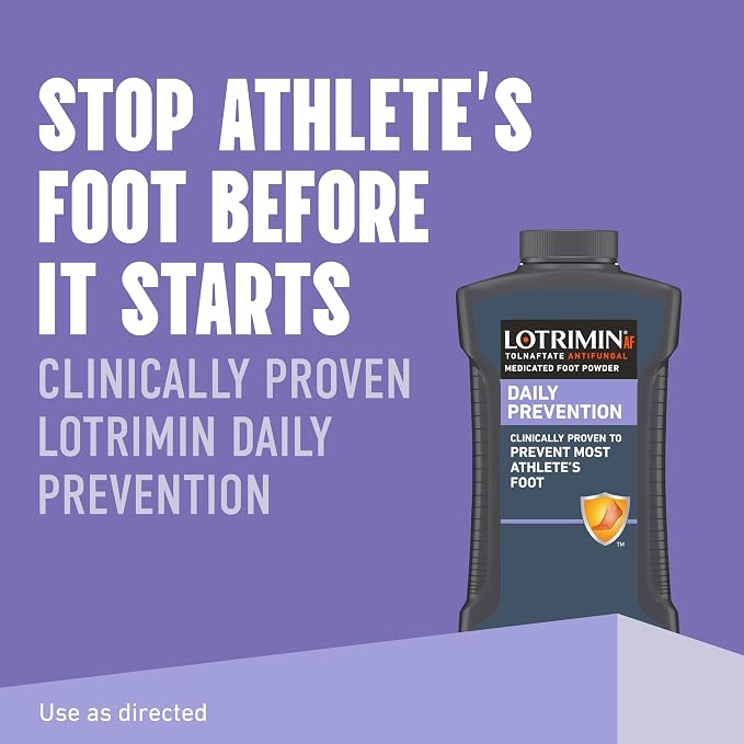 Lotrimin AF Athlete's Foot Daily Prevention Medicated Foot Powder, Tolnaftate Antifungal, Clinically Proven Prevention of Most Athlete's Foot, 3 Ounce (90 Grams) Bottle (Pack of 3)