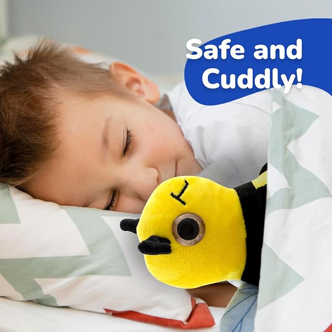 Plushie Bee - Reversible Stuffed Animal, Small Plushies - Soft & Cuddly Plushie - Sensory Toy, Eco Friendly, Educational - Egg to Bee - Kids Pushies - Coloring TAG - Gift for All Ages