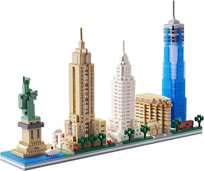 City Architecture New York Skyline Micro Building Blocks Set for Adults NYC Skyline Collection Model Kit for Teens Kids Age of 14+ 3452 Pieces