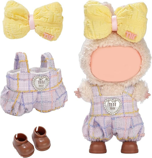 Cute Clothes for Doll Design Outfit Blind Mystery Box Accessories Mini La Boo-Boo Blah Bu Bu BuLafufu Ropa Plush Toy Stuff Dress Overalls Pajamas Hoodie Purple