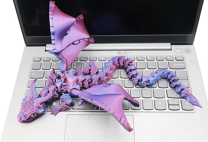 3D Printed Dragon Articulated Dragon with Movable Wings 16 inch Purple 3D Printed Animals Fidgets Toys for Kids