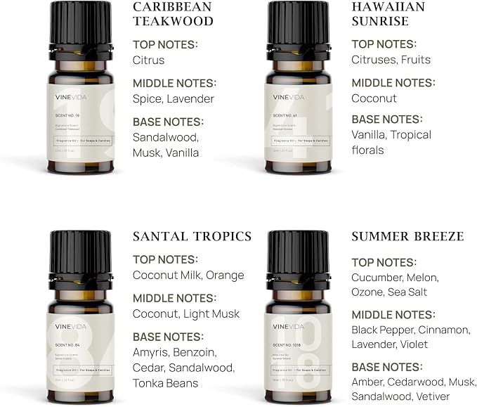 VINEVIDA Summer Diffuser Oil Collection [Set of 8] - Scented Oil | Aromatherapy Diffuser Oils | Made in USA