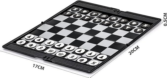Yellow Mountain Imports Magnetic Travel Foldable Chess Wallet Set (7.9-Inch) - Portable & Perfectly Travel-Size