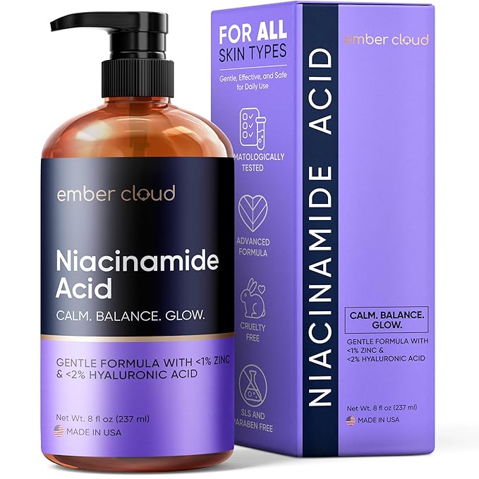 Niacinamide Serum for Face 10% with Zinc 1% Vitamin B3 Anti-Aging, Advanced Skin Care for Even Tone, Texture and Hydrating Cruelty Free 8 Oz