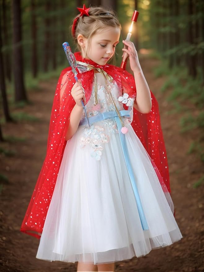 FKKFYY Rainbow Cape Cloak for Girl Princess