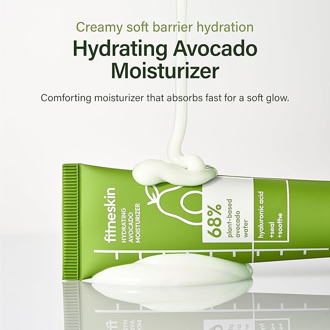 Hydrating Avocado Moisturizer, 1.7 Fl Oz (50ml) – Avocado Fruit Water + Hyaluronic Acid, Vitamin B3 & Pro-Vitamin B5 – Creamy-Soft Barrier Hydration, Fragrance-Free, Vegan Korean Skincare