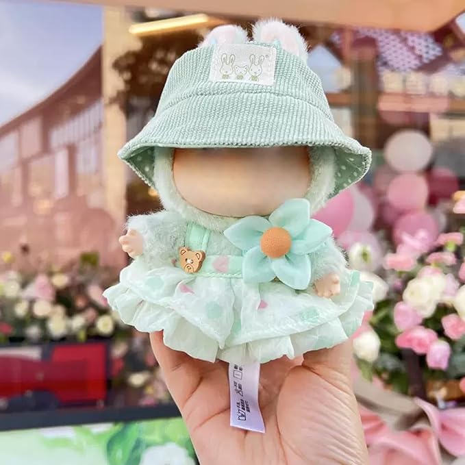 Designer Clothes for Dolls Accessories15cm /17cm Doll Clothing Set Replacement Pink Outfit 5Pcs Set (Pink Skirt + hat)
