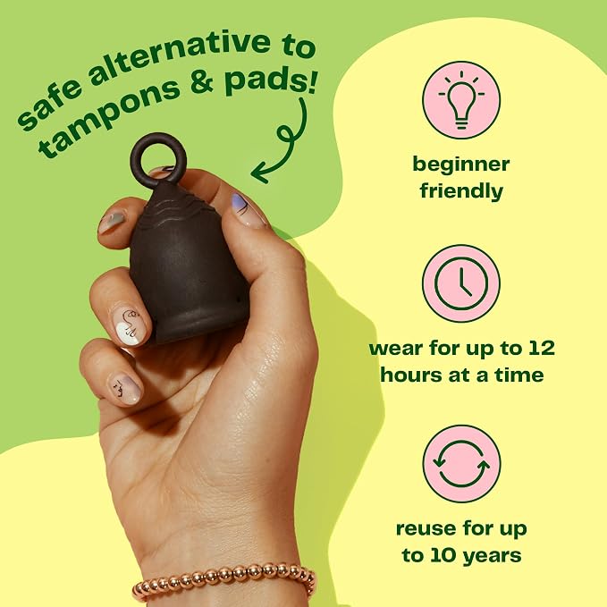 Viv For Your V Premium Soft Menstrual Cups Kit, Flexible Small Period Cup, Pull Tab Ring for Easy Removal, Cleansing Gel Wash, Travel Pouch, Comfortable 12 Hour Wear, Reusable, Medical Grade Silicone