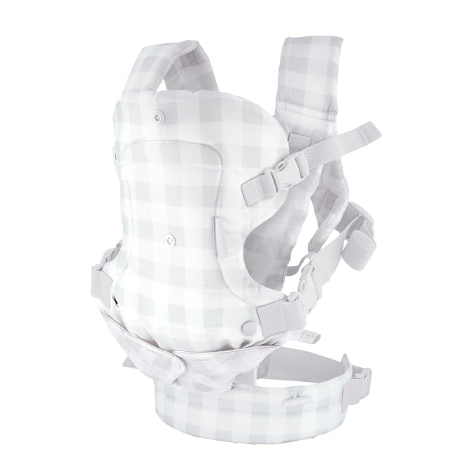 Infantino Flip 4-in-1 Convertible Baby Carrier, Adjustable, Ergonomic Hands Free Babywearing, Registry Essential, Carrier for Newborn to Toddler, Plaid