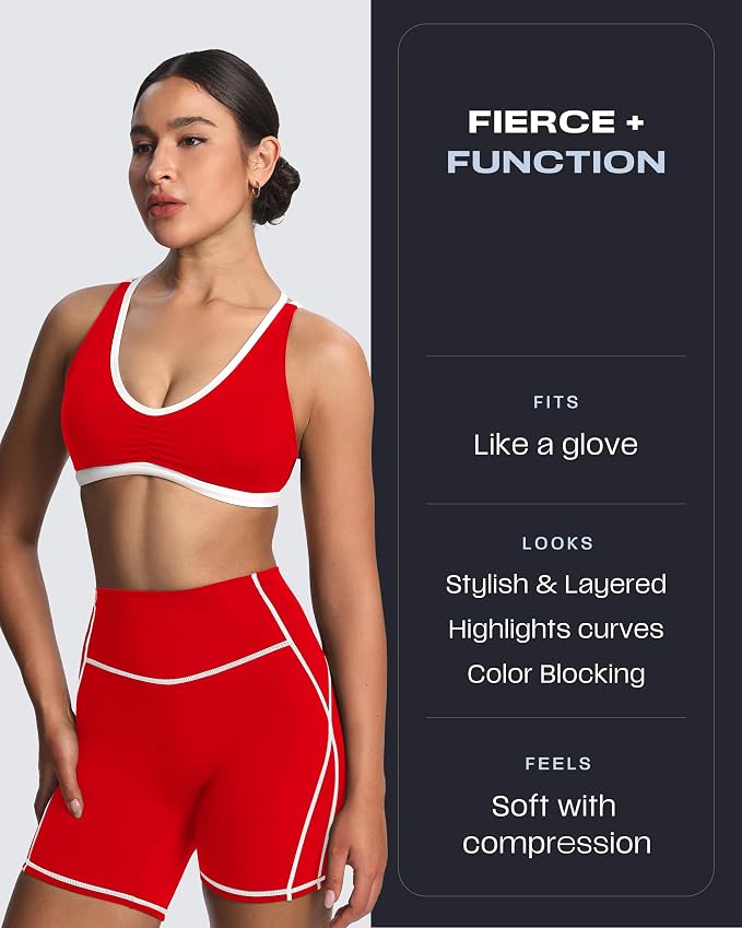 Aoxjox Lexi Lined Workout Biker Shorts for Women Tummy Control High Waisted Exercise Athletic Gym Running Yoga Short 6"