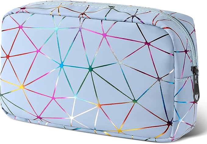 Likesing Period Bag for Girls Womens, Leather Sanitary Napkin Storage Bag, Portable Menstrual Pad Bag Period Pads Pouch, Small Make Up Bags(Colorful Blue)