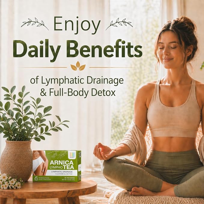 Bruizex Arnica Tea for Bruising and Swelling, Post Surgery Recovery after Liposuction, Tummy Tuck, 360 Lipo, BBL I Blend For Lymphatic Drainage Massage & Fibrosis with Ginger I 30 arnica tea bags