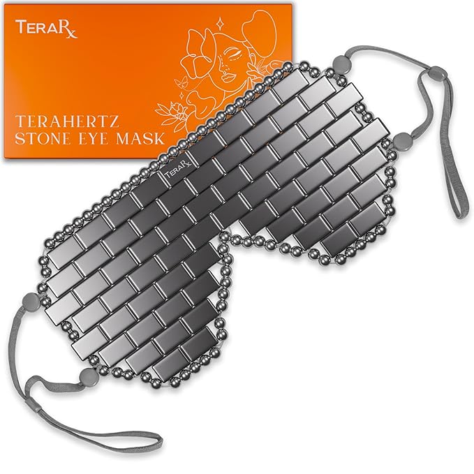 TeraRX® Terahertz Eye Mask – 100% Authentic Terahertz Stone Eye Mask for Cooling & Heating Therapy – Easy To Wear Design with Secure Comfort Straps – Relieves Puffiness, Eyes Fatigue & Fascial Tension