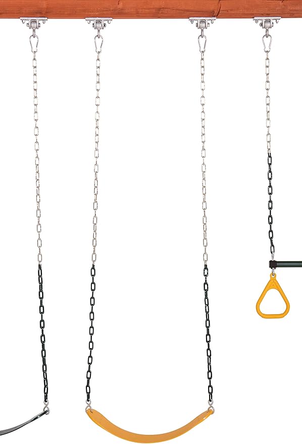 Jack and June Playset Belt Swing with 80" Chains Made for 5' and 6' Deck Height - Multiple Colors Available