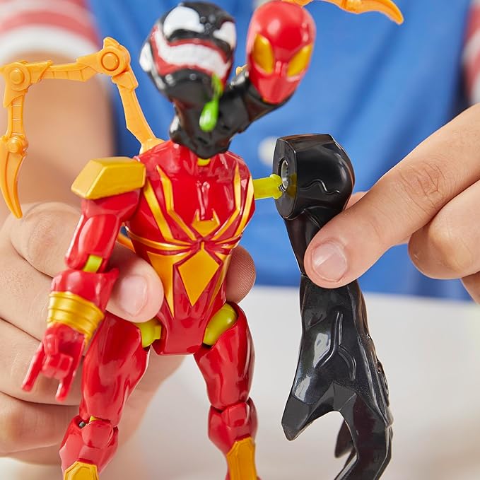 Spider-Man MixMashers Marvel Iron Spider Custom Spider-Man Mix-and-Match Deluxe Action Figure & Accessories, 5-Inch-Scale (12 cm) Super Hero Toys, Ages 4+