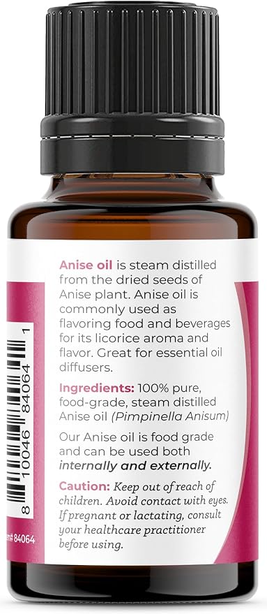 Viva Doria Anise Essential Oil, 100% Pure, Natural, Anise Star Essential Oil, Undiluted, for Aromatherapy | Food Grade, 15 mL (0.5 Fluid Ounce)