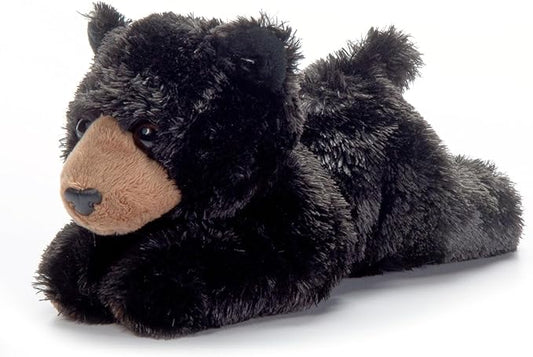The Petting Zoo Black Bear Stuffed Animal Plushie, Gifts for Kids, Scoopz Wildlife Animals, Bear Plush Toy, 8 inches