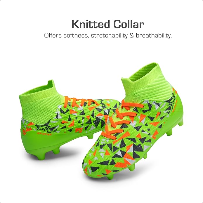 DREAM PAIRS Boys Football Cleats Youth High Top Firm Ground Soccer Shoes for Little/Big Kids