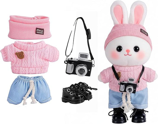 5set 17cm Dolls Clothes Outfit Set - Casual Style Costumes for Doll Figures, Camera Set,Have a seat Clothes - 6.7 Inches Cute Dolls Daily Refill,Gifts for 17cm Doll Lovers (Style-E)
