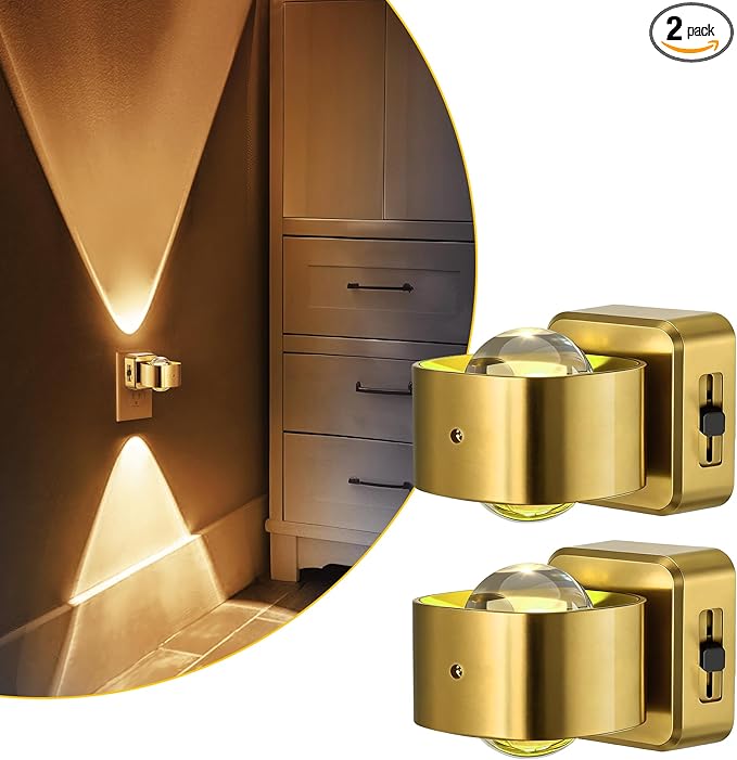 L LOHAS LED Night Light Projector, Night Lights Plug into Wall Light Sensor | Dusk to Dawn Sensor, Rotating Nightlight for Kids, Soft White Swivel Ambient Lighting for Bathroom, Gaming Room, Gifts,2 Pack