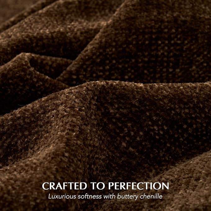 Chenille Knit Throw Blanket for Couch, 60"x80", Dark Brown | Cozy Plush Fuzzy Knittd Throw with Tassels, Lightweight, Decorative, Farmhouse Decor, Ideal for Bed Sofa Gift, All Seasons