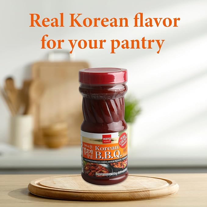 Wang Spicy Pork Bulgogi Marinade, Korean BBQ Sauce with Gochujang | Sweet & Spicy Bulgogi Sauce for Pork & Chicken, Resealable Lid, Made in Korea, 29.63 oz Bottle