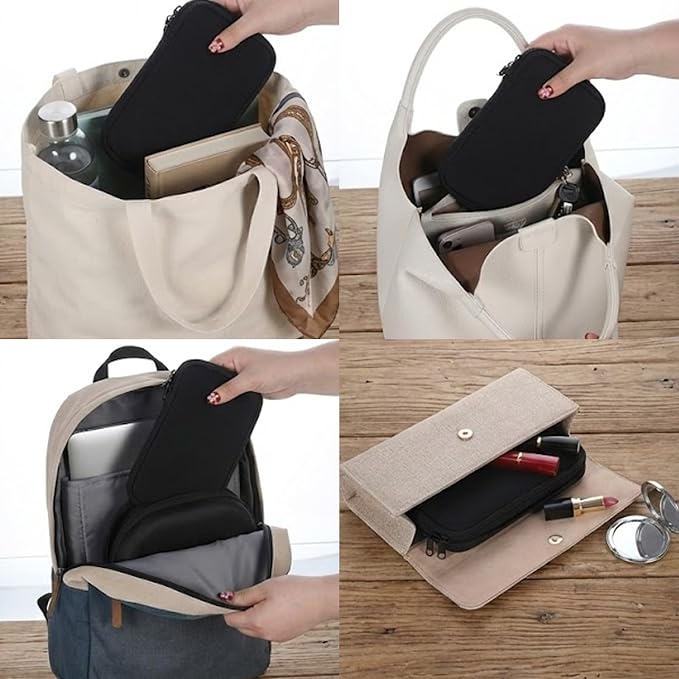 Tampon Holder for Purse Tampon Bag Portable Tampons Bag Organizer Case Tampons Storage Bags with Zipper Travel Feminine Product Organizer for Women Black