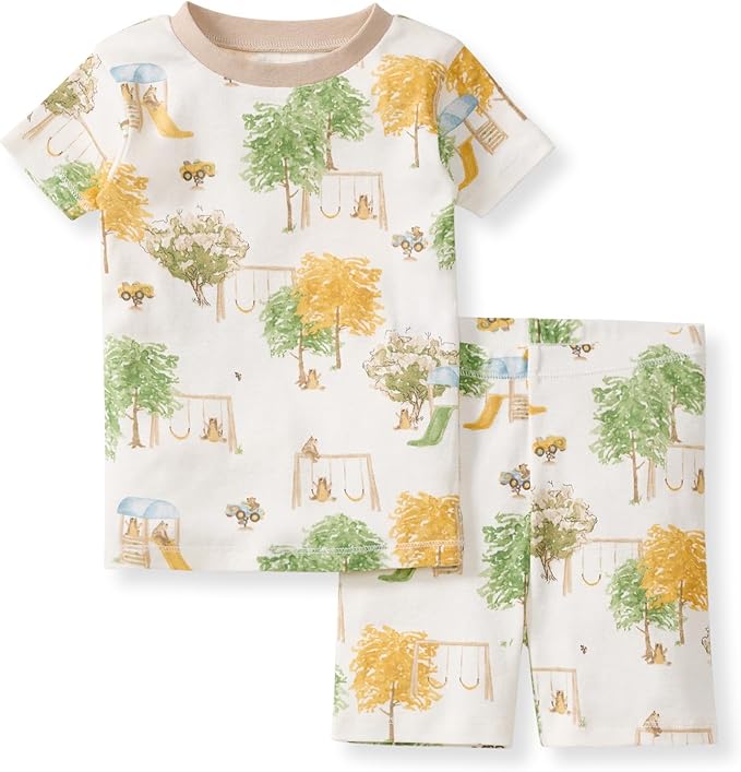 Burt's Bees Baby Unisex Pajamas, Short Sleeve Tee and Shorts 2-Piece PJ Set, 100% Organic Cotton