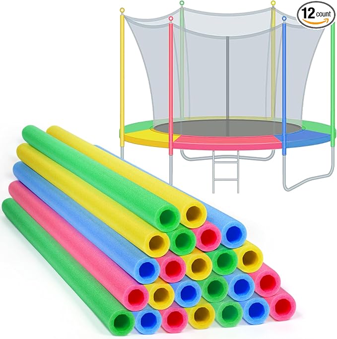 Gemscream 12 Pcs Trampoline Pole Foam Sleeve 35.4" Length 2026 Upgrade Materials Waterproof Trampoline Poles Cover Replacement for Outdoor Accessories