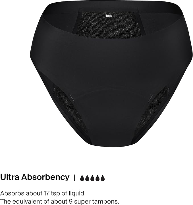 KNIX Women Zones+ Ultra Leakproof Period Underwear Bikini – Ultra Protection, Absorbs 7–11 Super Tampons, Extended Gusset
