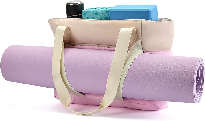 Axcone Women's Yoga Tote Bag with Luggage Sleeve & Mat Straps - Gym Work Bag for Office, Commute, Sports,Travel