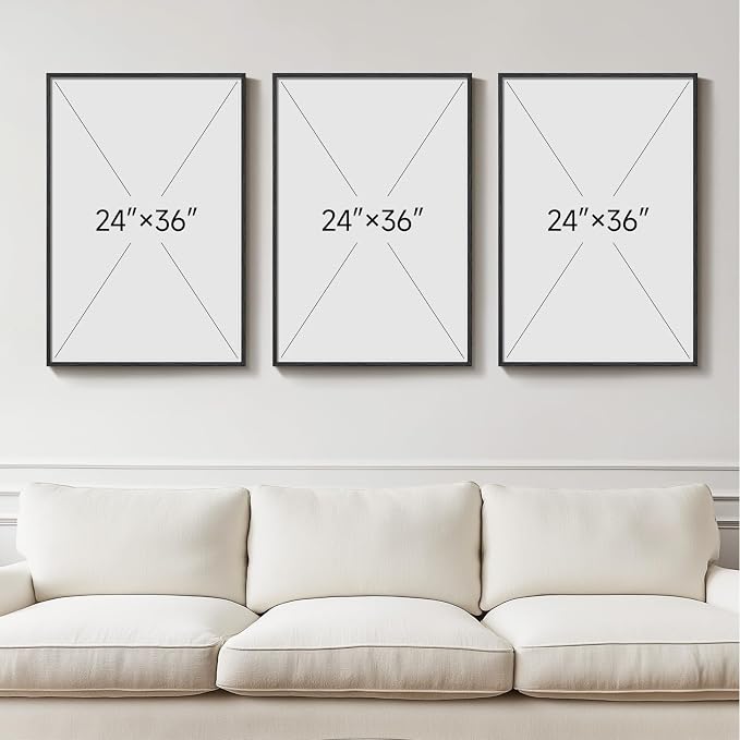 Framed Modern Luxury Large Wall Art for Living Room, Bright Style Abstract Paintings Artwork for Walls, Set of 3 Piece Contemporary Art Prints, Big Pictures for Hallway, Office Wall Decor 24x36 Inch