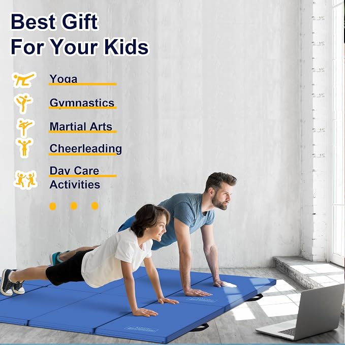 Polar Aurora 3'x6'x2 Thick Folding Gymnastics Exercise Mat Aerobics Stretching Yoga Mats